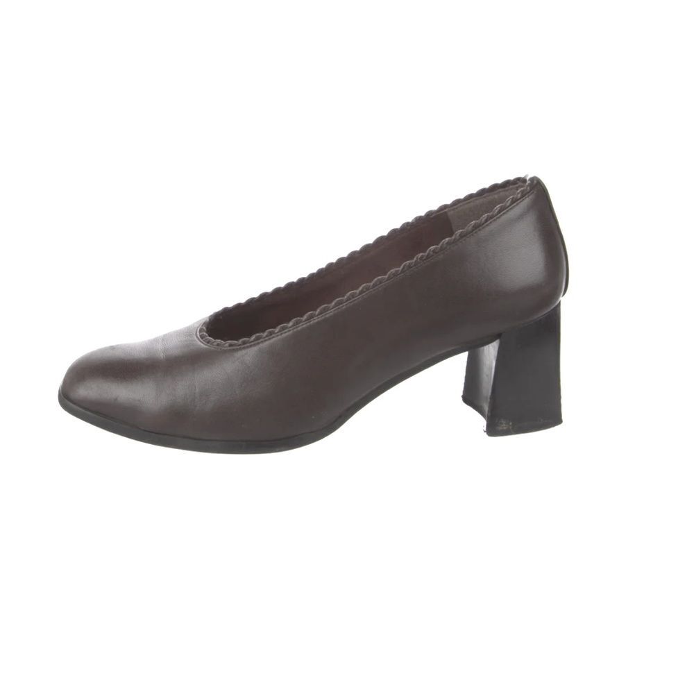 Stuart Weitzman shoes women black leather Mid Block Heel Square Closed Toe sz 8